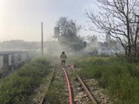 Haydarpaşa Garı'ndaki boş vagonlarda yangın