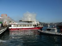 Aşiyan'da bir tur teknesinde yangın çıktı