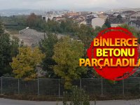 Köseköy Lojistik'te beton traversleri kırdılar