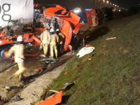 TEM'de TIR, kamyona arkadan çarptı, trafik kilit